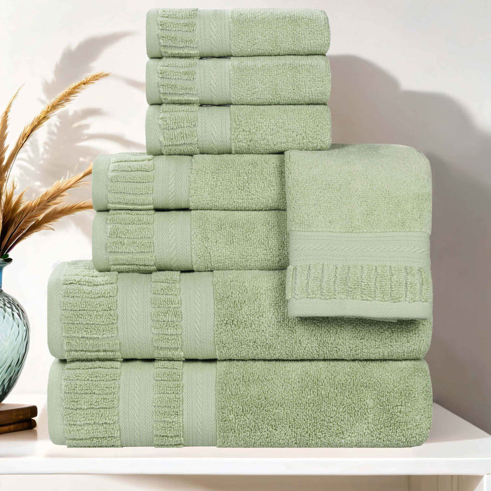 Venice Zero Twist Cotton Medium Weight Absorbent 8 Piece Towel Set