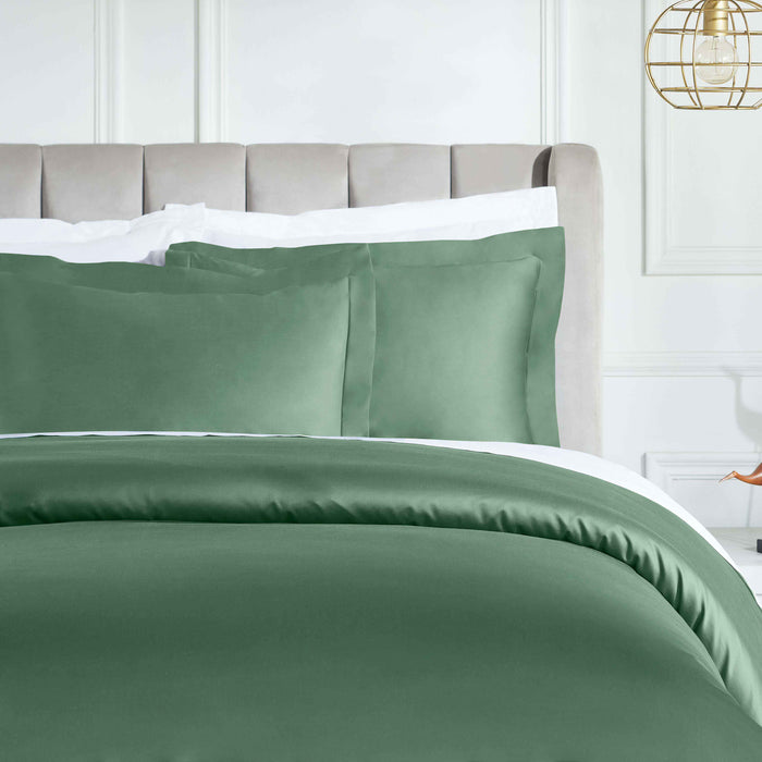 Egyptian Cotton 850 Thread Count Solid Duvet Cover Set - Green