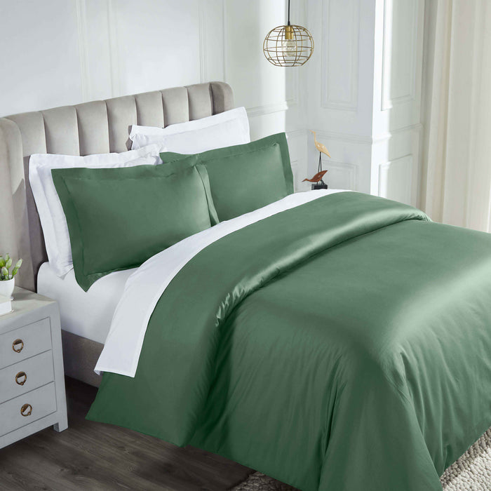 Egyptian Cotton 850 Thread Count Solid Duvet Cover Set - Green