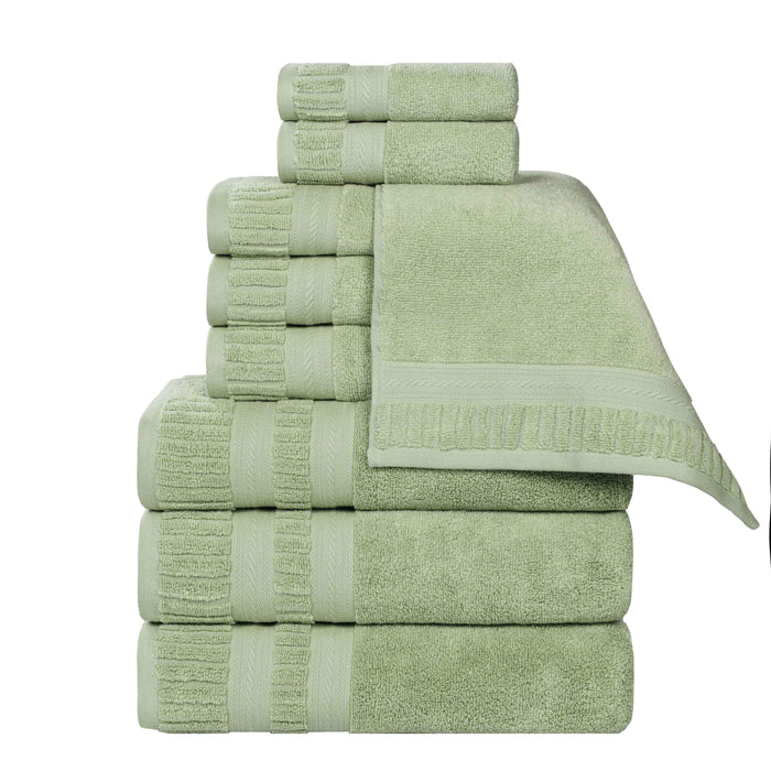 Venice Zero Twist Cotton Medium Weight Absorbent 9 Piece Towel Set