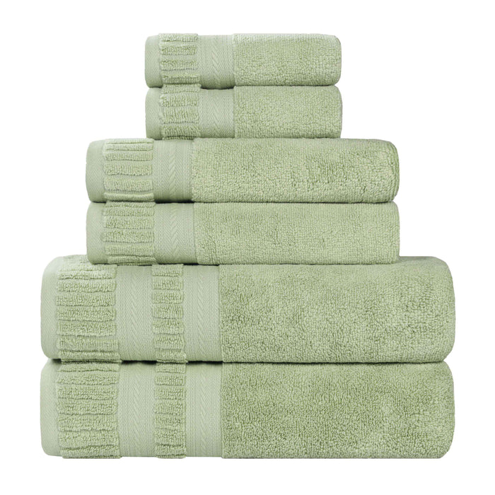 Venice Zero Twist Cotton Medium Weight Absorbent 6 Piece Towel Set