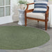 Bohemian Indoor Outdoor Rugs Solid Braided Round Area Rug - Green