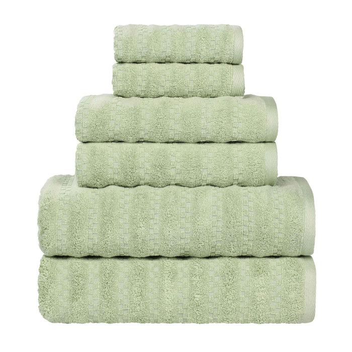 Zuma Zero Twist Cotton Medium Weight Soft Absorbent 6 Piece Towel Set