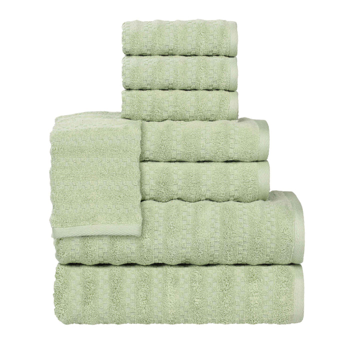 Zuma Zero Twist Cotton Medium Weight Soft Absorbent 8 Piece Towel Set