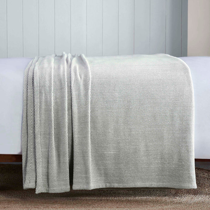 Maya Chenille Herringbone Medium Weight Cotton Blanket