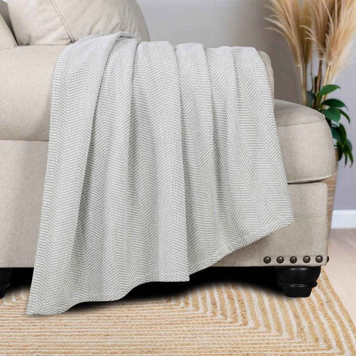 Maya Chenille Herringbone Medium Weight Cotton Blanket