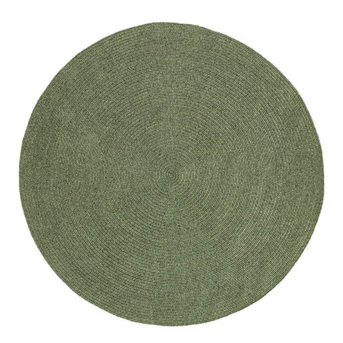 Bohemian Indoor Outdoor Rugs Solid Braided Round Area Rug - Green
