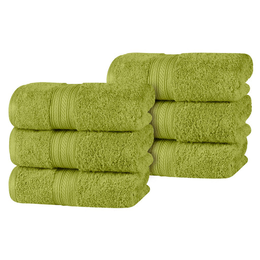 Atlas Cotton Plush Absorbent Heavyweight Luxury Hand Towel Set of 6 - GreenEssence