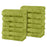 Atlas Combed Cotton Absorbent Solid Face Towels / Washcloths Set of 12 -Green Essence