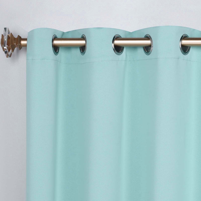 Solid Machine Washable Room Darkening Blackout Curtains, Set of 2 - Blue Nile Mills