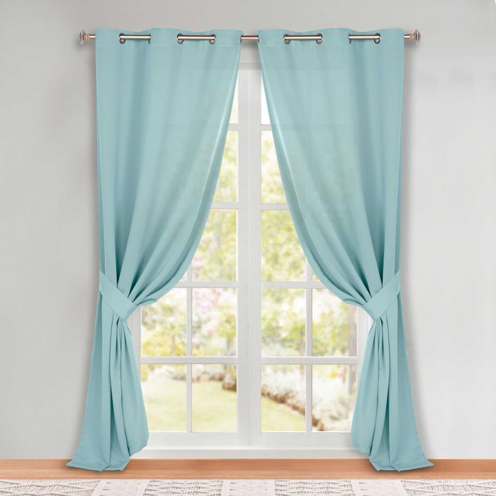 Solid Machine Washable Room Darkening Blackout Curtains, Set of 2 - GreenLily