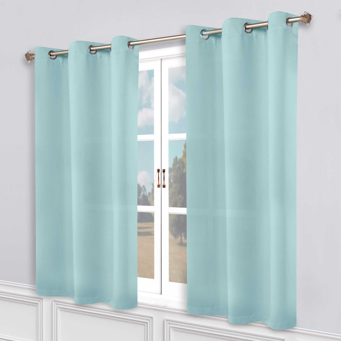 Solid Machine Washable Room Darkening Blackout Curtains, Set of 2 - Blue Nile Mills