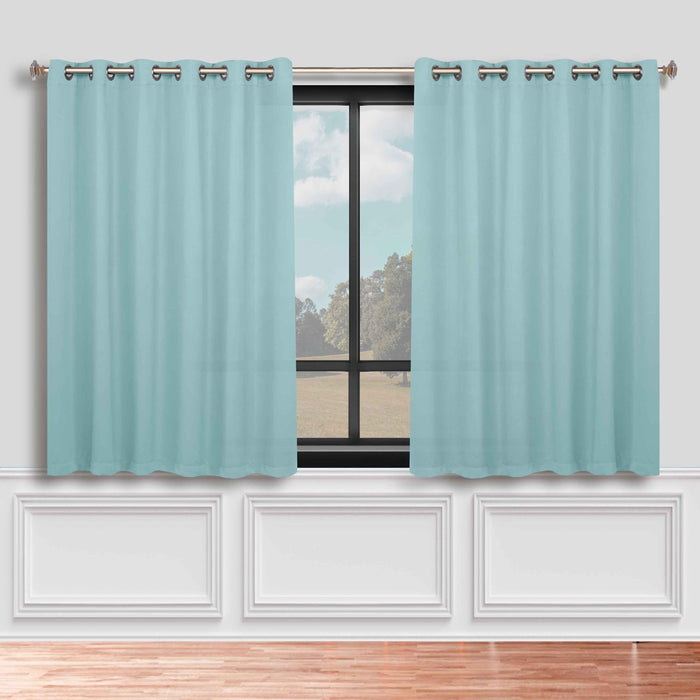 Solid Machine Washable Room Darkening Blackout Curtains, Set of 2 - GreenLily