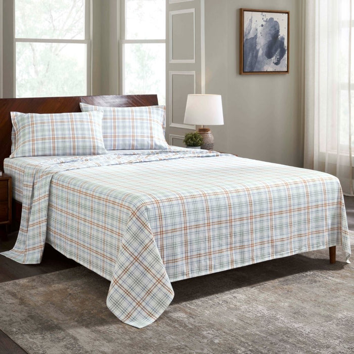 Plaid Flannel Cotton Classic Farmhouse Deep Pocket Bed Sheet Set