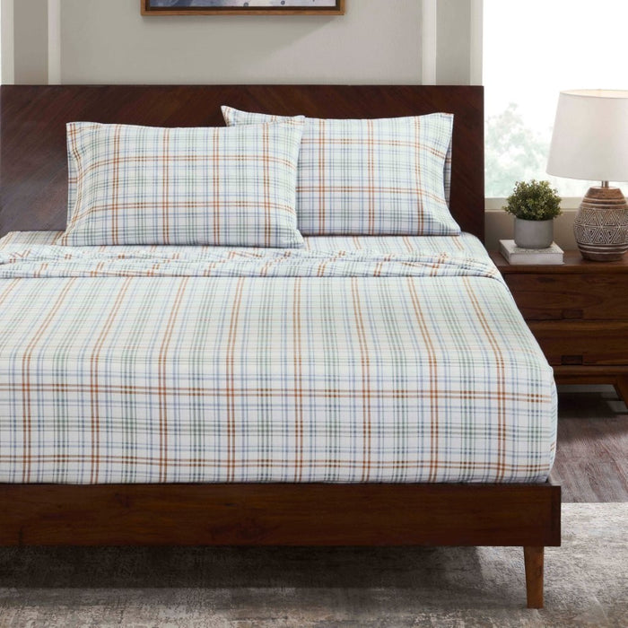 Plaid Flannel Cotton Classic Farmhouse Deep Pocket Bed Sheet Set