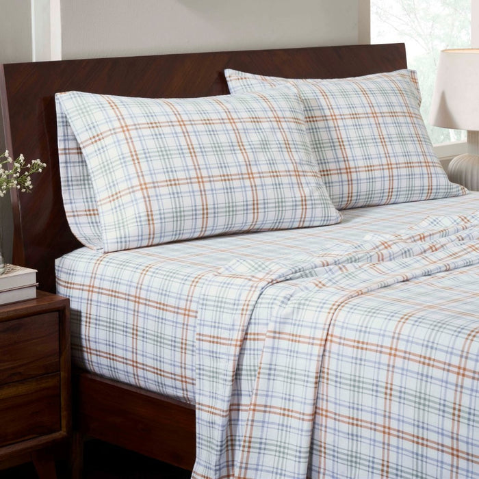 Plaid Flannel Cotton Classic Farmhouse Deep Pocket Bed Sheet Set