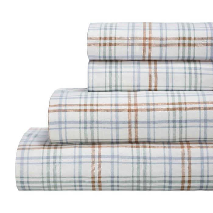 Plaid Flannel Cotton Classic Farmhouse Deep Pocket Bed Sheet Set