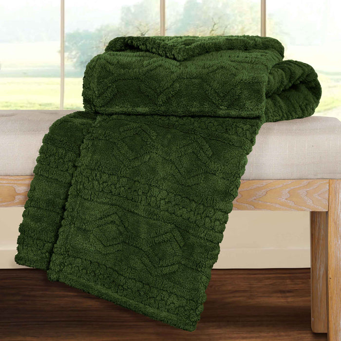 Arctic Boho Jacquard Plush Fleece Blanket