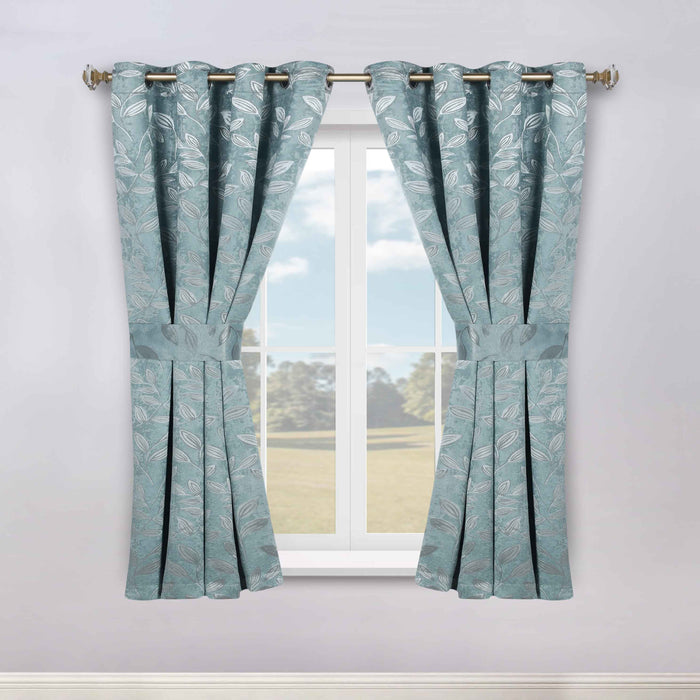 Leaves Machine Room Darkening Blackout Curtains, Set of 2