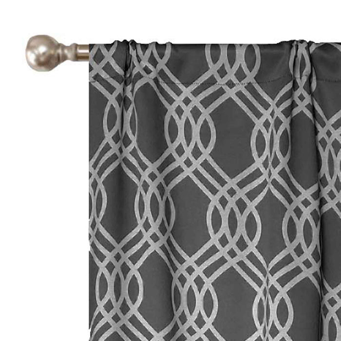 Ribbon Trellis Washable Room Darkening Blackout Curtain Panel Set