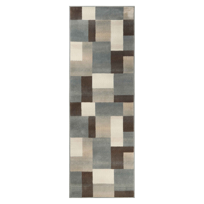 Clifton Modern Geometric Patchwork Area Rug  or Runner Rug