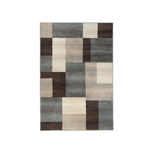 Clifton Modern Geometric Patchwork Area Rug or Runner Rug - Gray