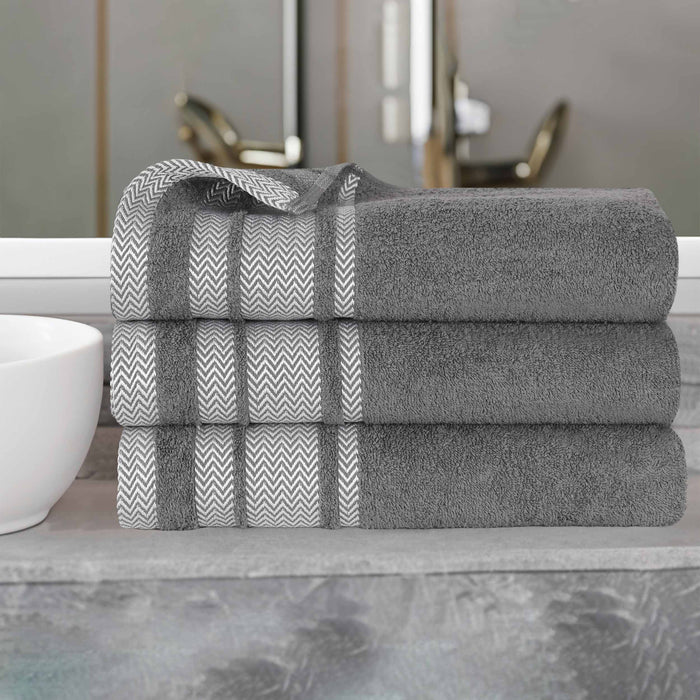 Hays Cotton Soft Medium Weight Bath Towel Set of 3 - Grey
