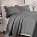 Victory Cotton Matelasse Weave Jacquard Scroll Medallion Bedspread Set - Gray