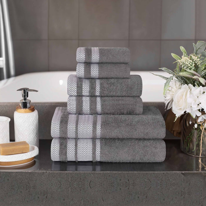 Hays Cotton Medium Weight 6 Piece Bathroom Towel Set - Grey