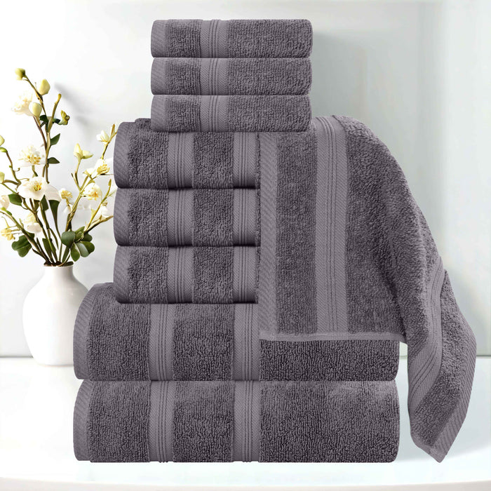 Smart Dry Zero Twist Cotton 9 Piece Solid Assorted Towel Set