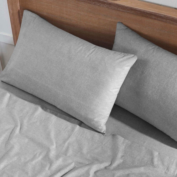 Melange Flannel Cotton Two-Toned Brushed Pillowcases, Set of 2