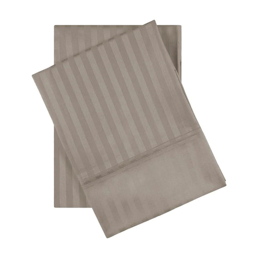 Egyptian Cotton 600 Thread Count 2 Piece Striped Pillowcase Set - Gray