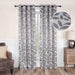 Leaves Machine Washable Room Darkening Blackout Curtains - Gray