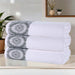 Medallion Cotton Jacquard Textured Bath Towels, Set of 3 - Gray