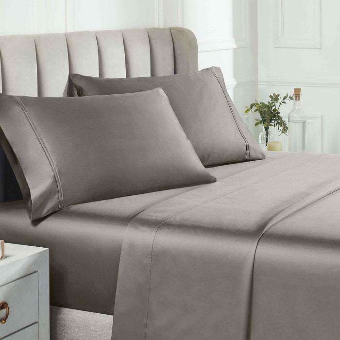 Egyptian Cotton 850 Thread Count Solid Pillowcases, Set of 2 - Gray