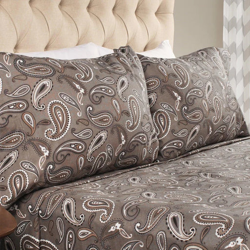 Cotton Flannel Paisley 2 Piece Pillowcase Set - Gray