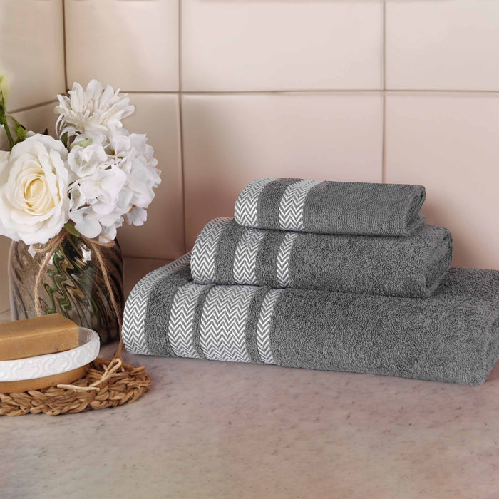 Hays Cotton Medium Weight 3 Piece Bathroom Towel Set - Grey