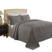 Cascade Cotton Jacquard Matelassé 3-Piece Bedspread Set - Gray