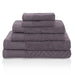 Basketweave Jacquard and Solid 6-Piece Egyptian Cotton Towel Set - Gray