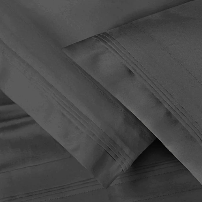 1500 Thread Count Egyptian Cotton Solid 2 Piece Pillowcase Set - Gray