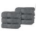 Atlas Cotton Plush Absorbent Heavyweight Luxury Hand Towel Set of 6 - Gray