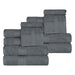 Atlas Cotton Plush Heavyweight Luxury 12 Piece Assorted Towel Set - Gray