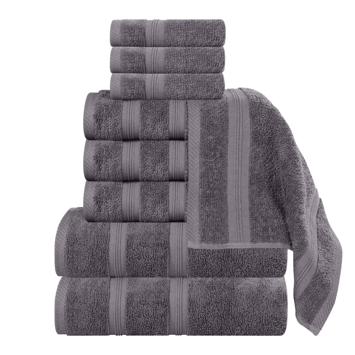 Smart Dry Zero Twist Cotton 9 Piece Solid Assorted Towel Set