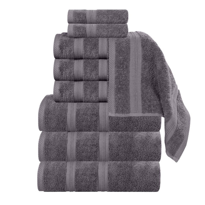 Smart Dry Zero Twist Cotton 9 Piece Solid Assorted Towel Set