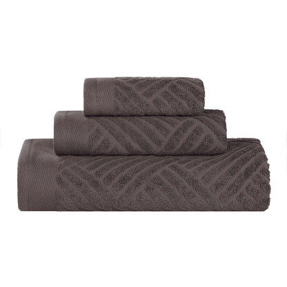 Basketweave Egyptian Cotton Jacquard 3 Piece Assorted Towel Set - Blue Nile Mills