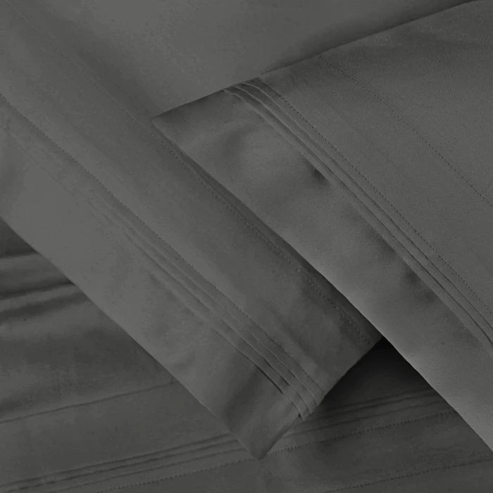 650 Thread Count Egyptian Cotton Solid Pillowcase Set - Gray