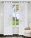 Heartleaf Embroidered Trellis Soft Diffused Light Sheer Curtain Set - Gray