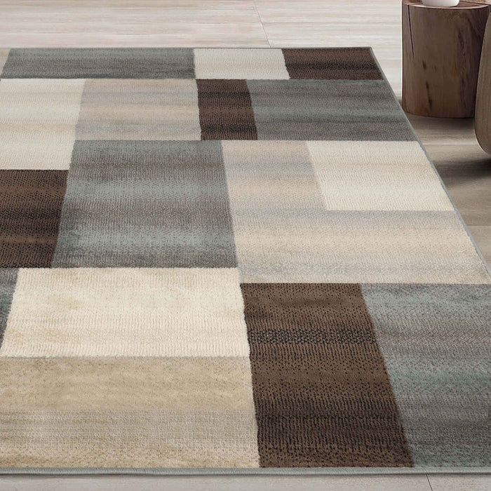 Clifton Modern Geometric Patchwork Area Rug  or Runner Rug