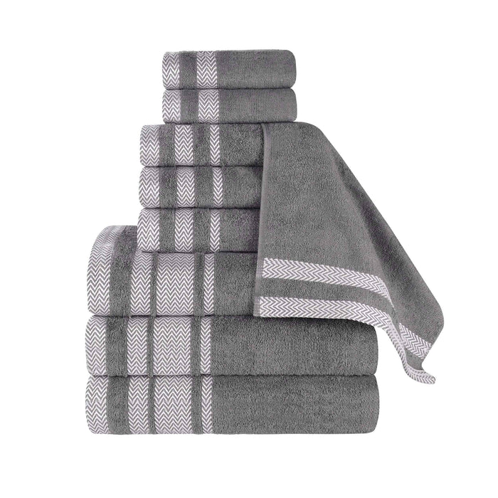 Hays Cotton Medium Weight 9 Piece Bathroom Towel Set - Grey