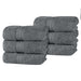Atlas Combed Cotton Highly Absorbent Solid Hand Towels Set of 6 - Grey